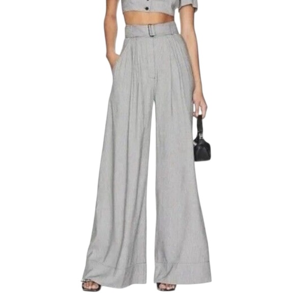 HOUSE OF HARLOW 1960 NWOT Women's Pants Size 6 Black White Wide Leg Houndstooth - Picture 1 of 8
